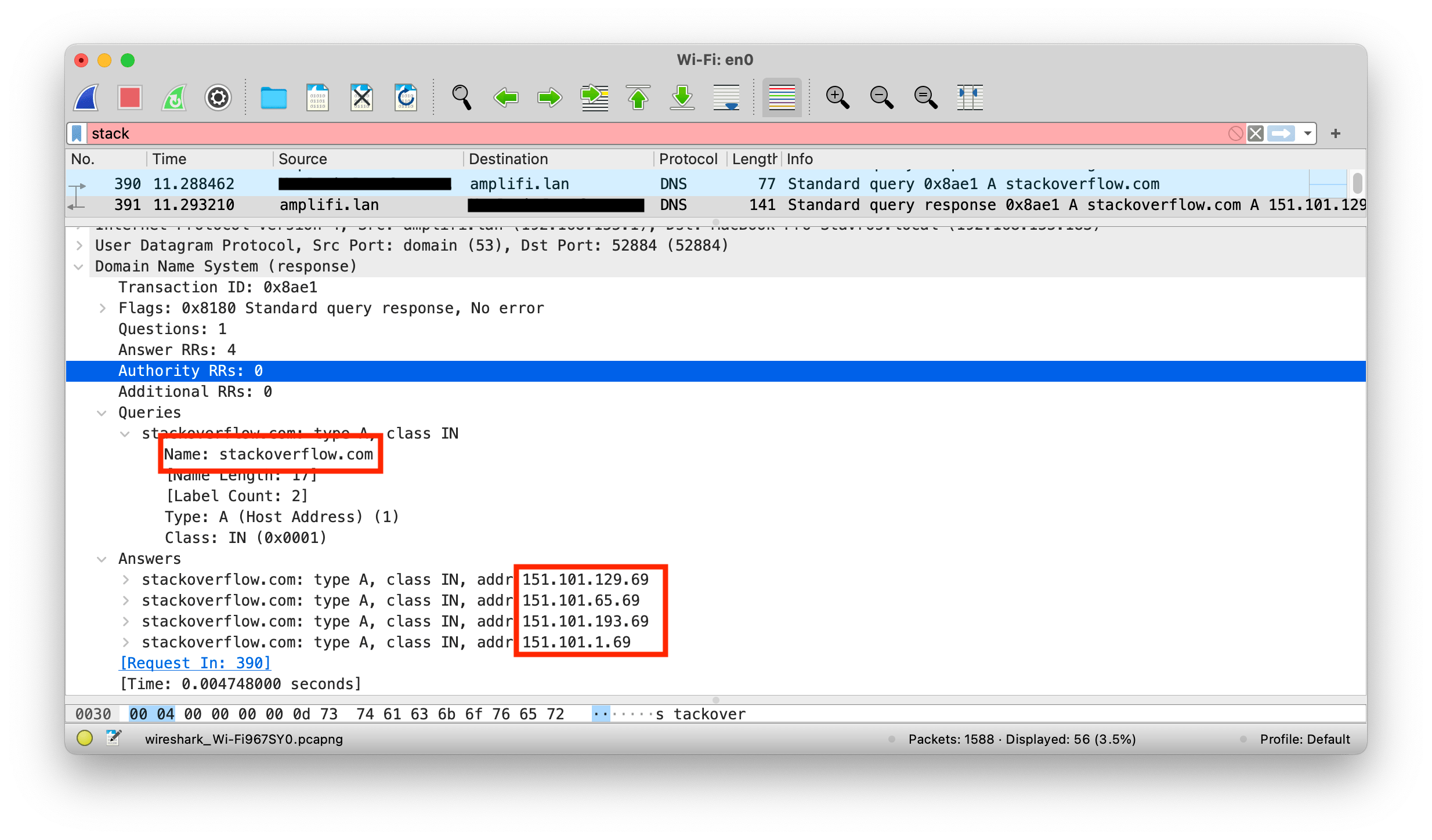 wireshark ip address